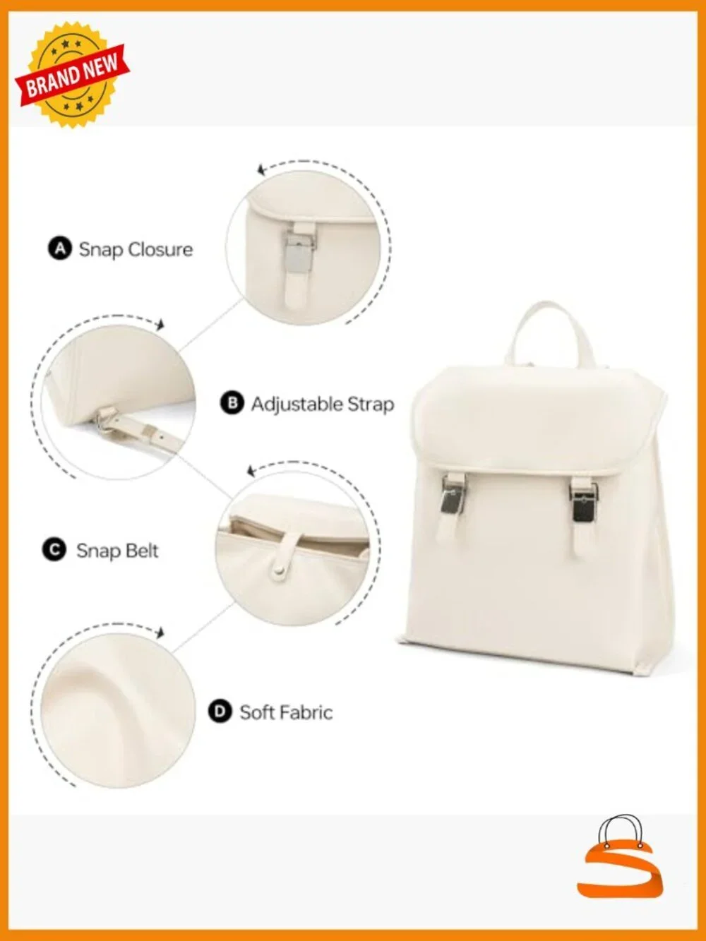 Vegan Leather Convertible Backpack Purse with Magnetic Closure